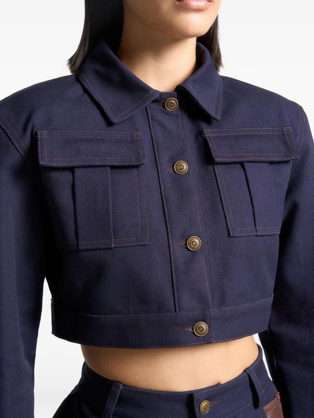 Manière De Voir Wide-shoulder Jacket In Blue