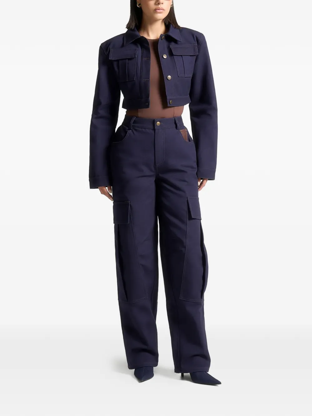 Manière De Voir Wide-shoulder Jacket In Blue