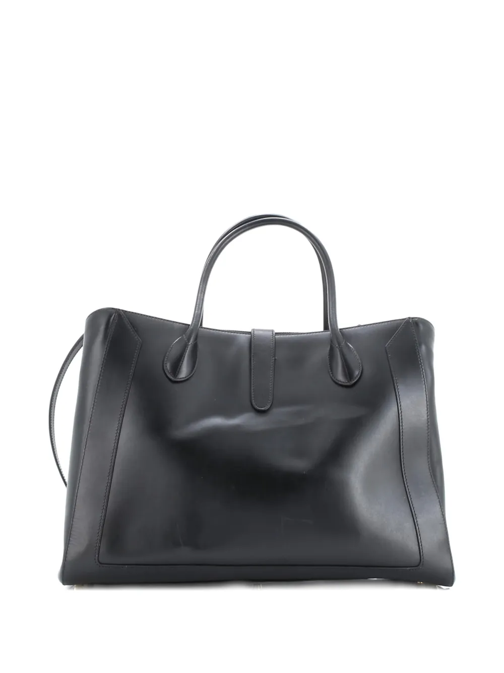 Pre-owned Gucci Jackie 1961 Leather Large Tote Bag In Black