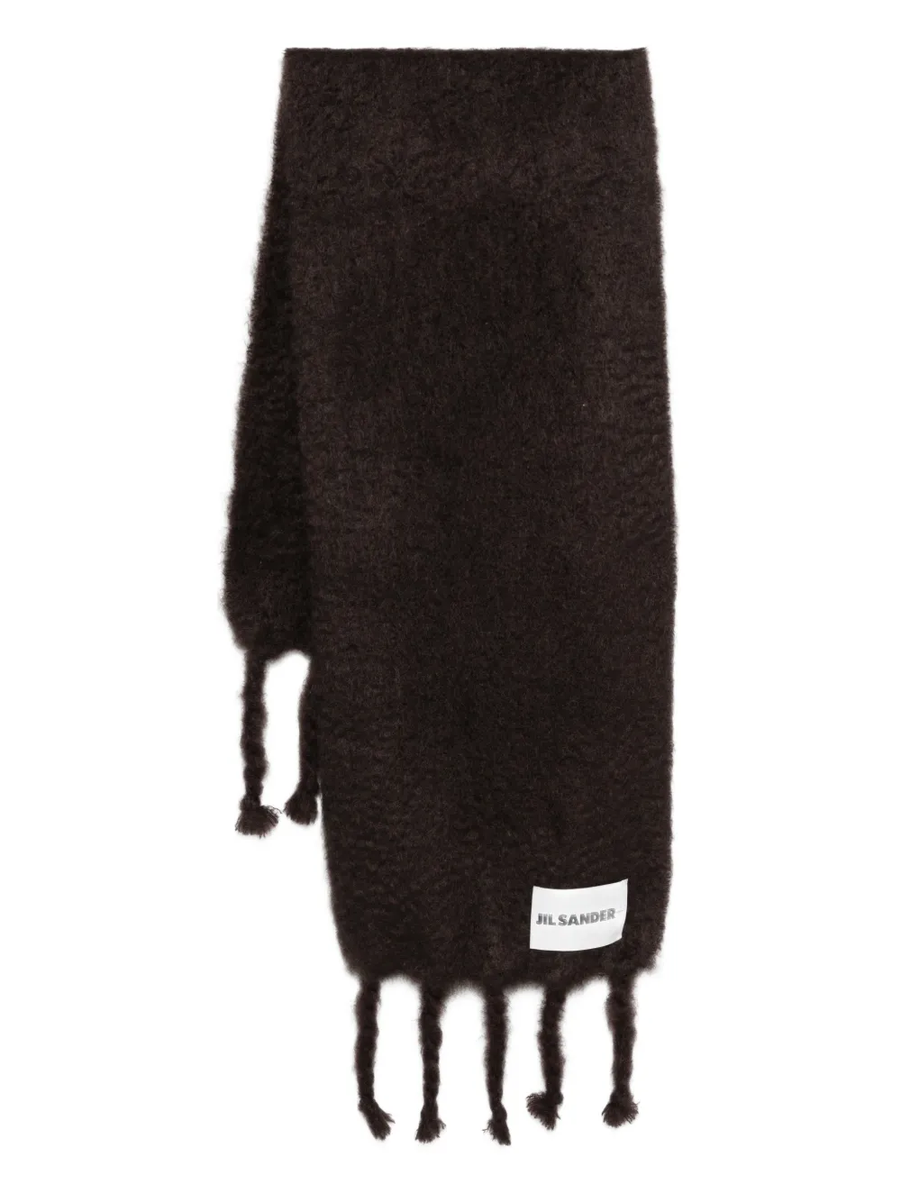 Jil Sander Sciarpa con frange - Marrone