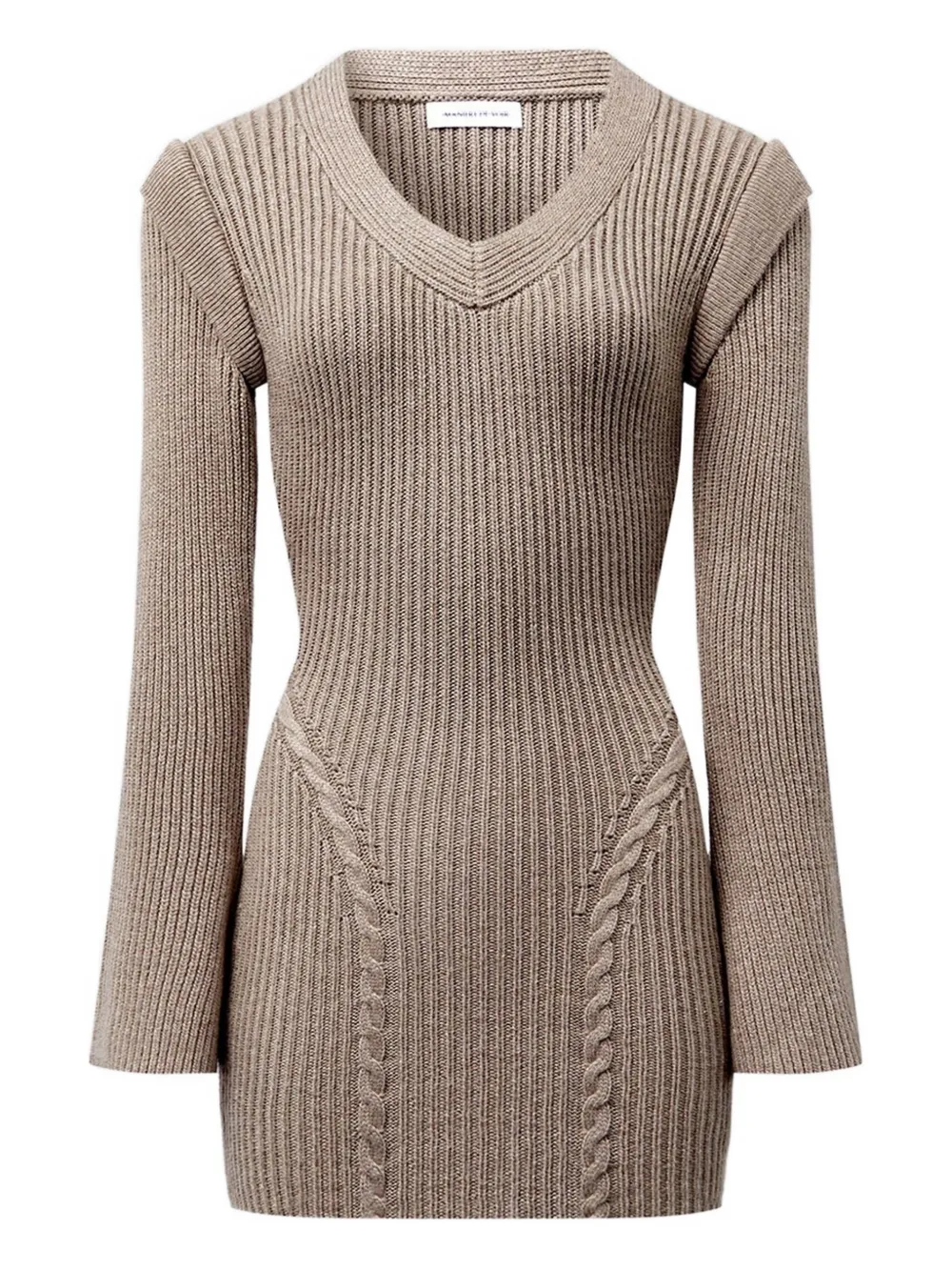 Manière De Voir Wide-shoulder Knitted Mini Dress In Multi
