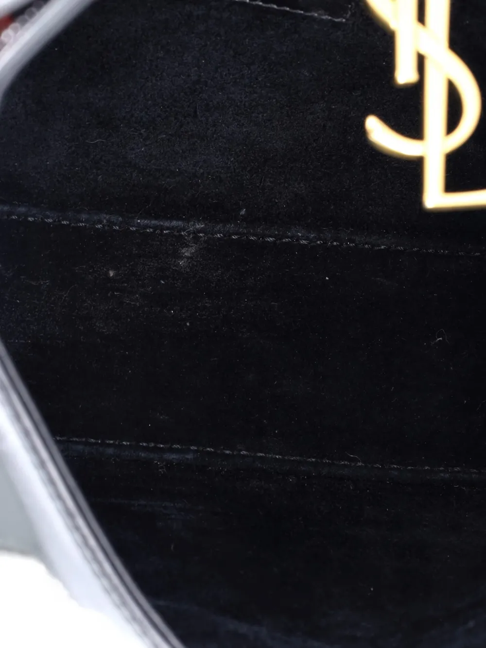 Pre-owned Saint Laurent Le 5 A 7 Patent Small Hobo Bag In Black