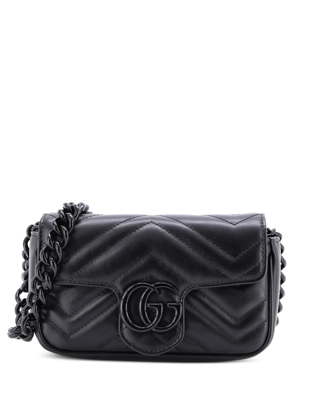 Gucci Pre-Owned GG Marmont Flap Matelasse Leather belt bag - Nero