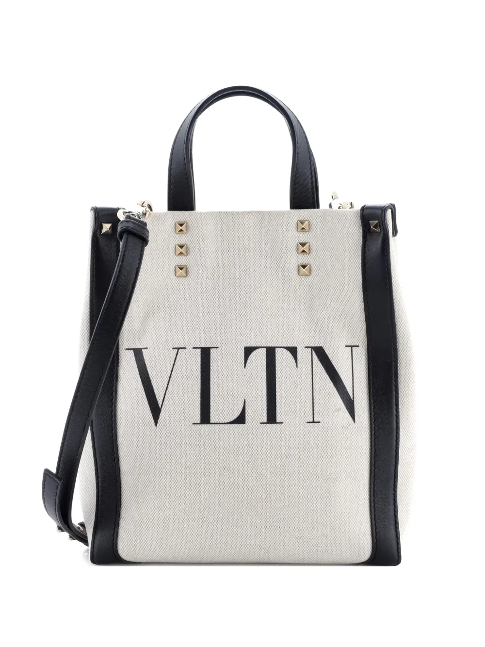 Valentino Garavani Pre-Owned Grande Plage VLTN Canvas Mini tote bag - Toni neutri