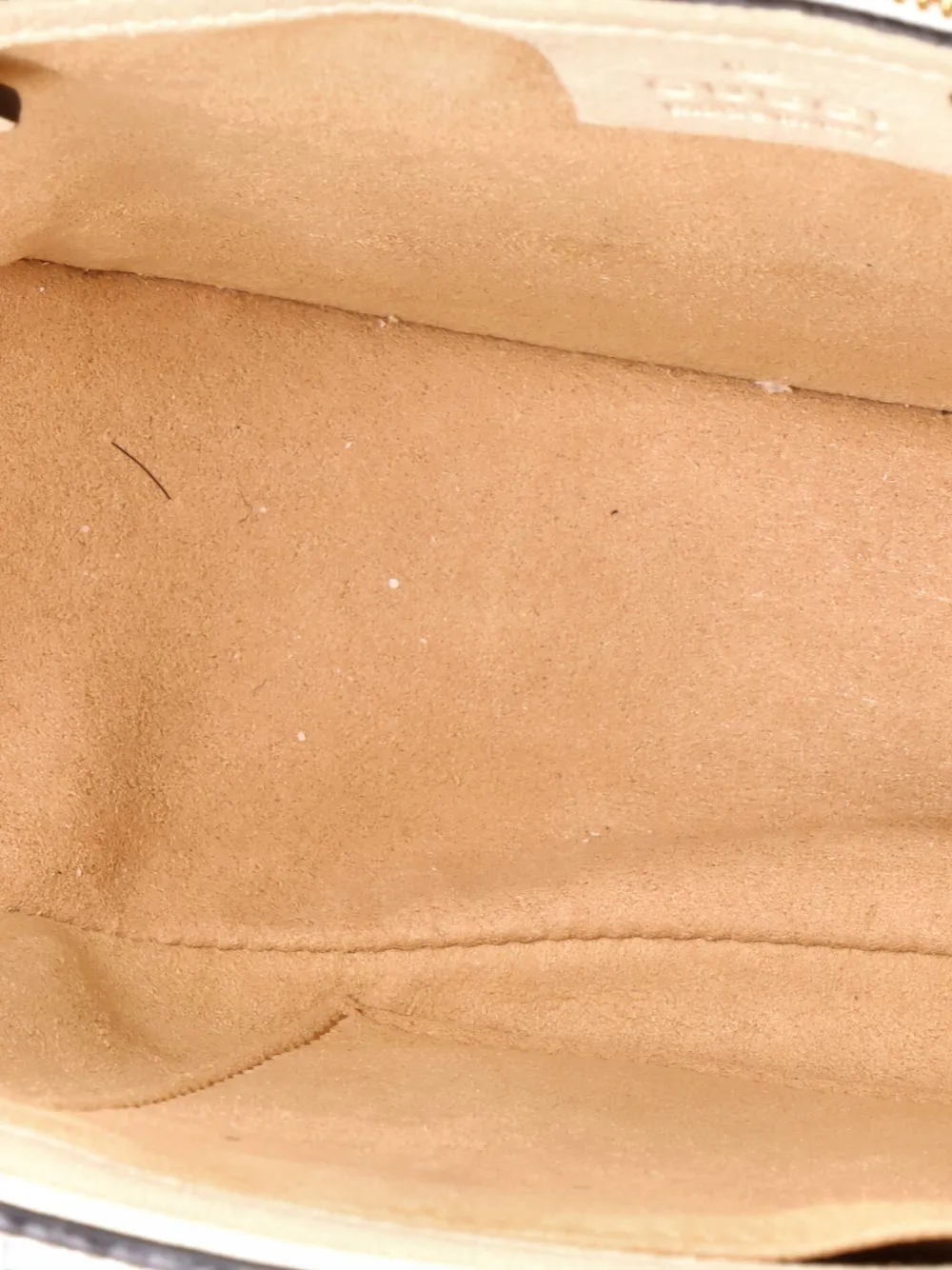 Pre-owned Gucci Padlock Saddle Shoulder Bag Gg Coated Canvas And Leather Small Crossbody Bag In Brown