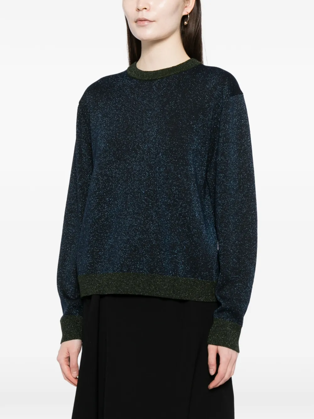  Cynthia Rowley Metallic Crew-neck Sweater - Blue 