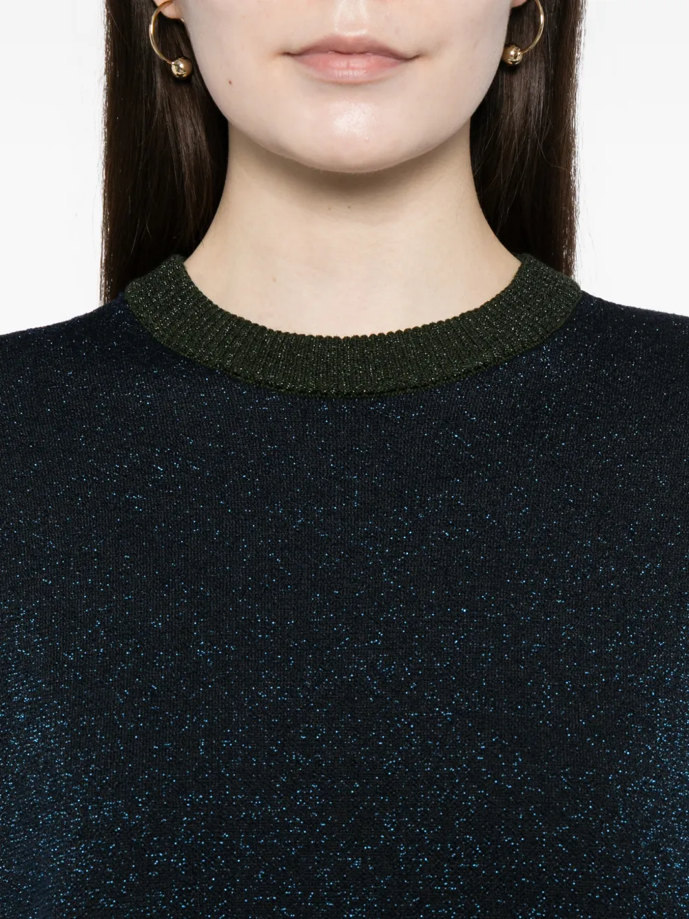 Cynthia Rowley Metallic trui met ronde hals Blauw
