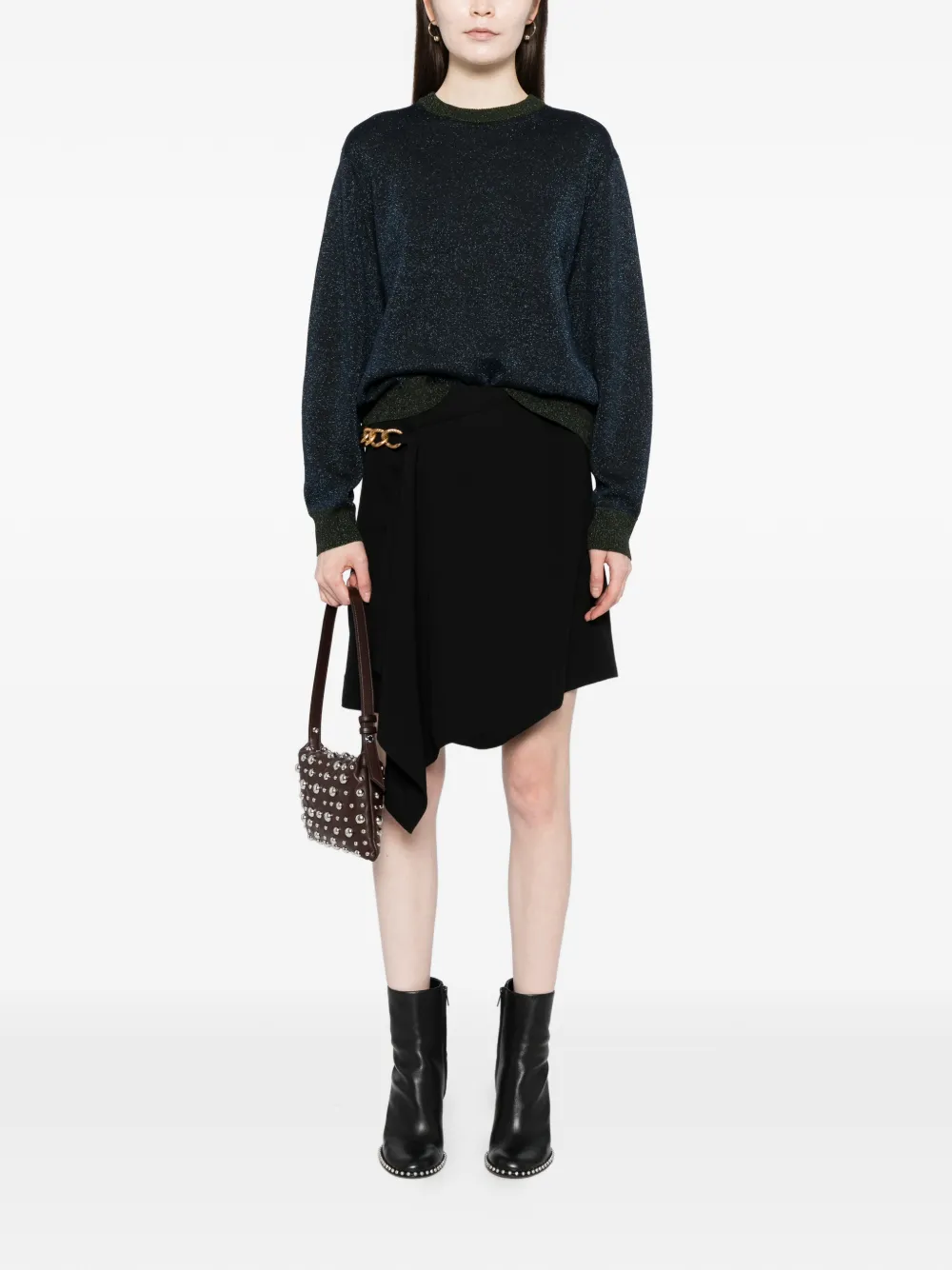  Cynthia Rowley Metallic Crew-neck Sweater - Blue 