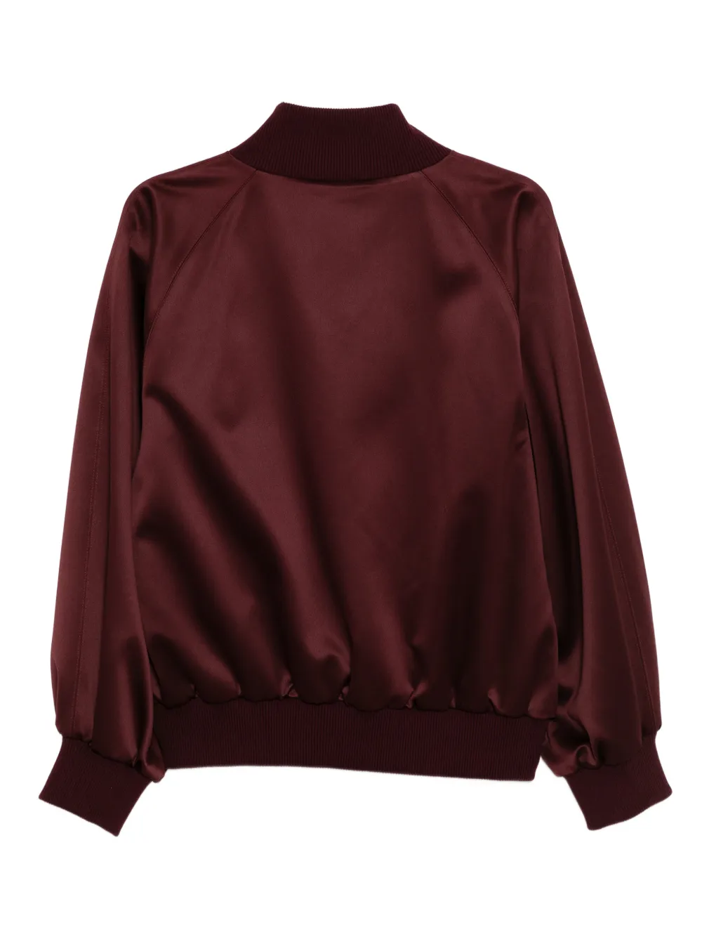  Cynthia Rowley Satin Bomber Jacket - Red 