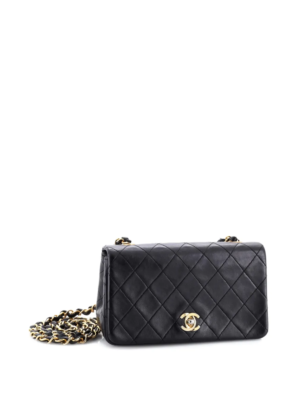 CHANEL Pre-Owned Full Flap Bag Quilted Lambskin Mini shoulder bag - Nero