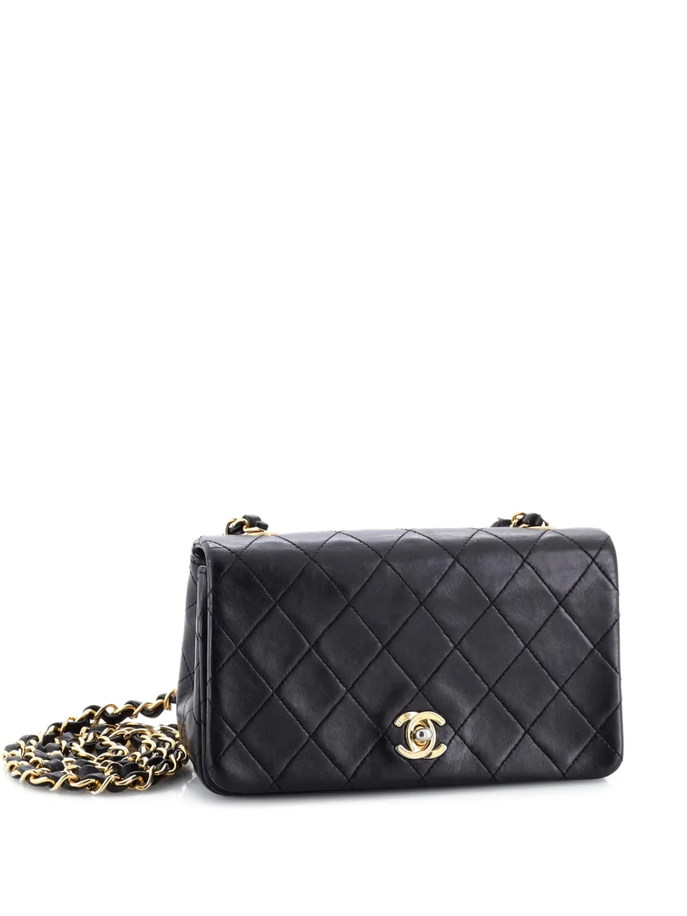 CHANEL Pre-Owned Full Flap Bag Quilted Lambskin Mini shoulder bag - Nero