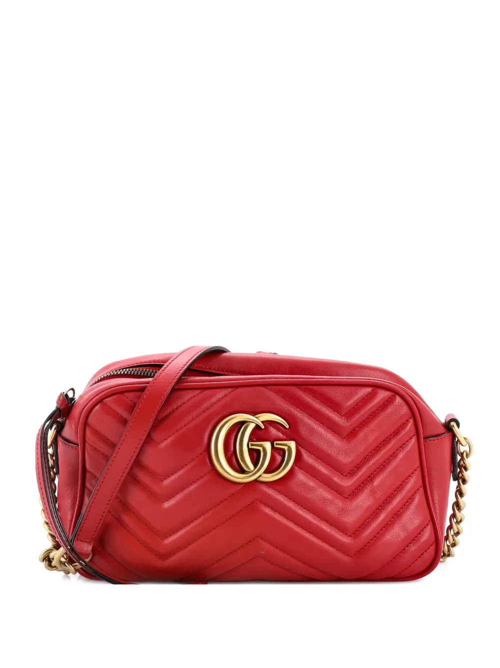 Gucci Pre-Owned GG Marmont Shoulder Bag Matelasse Leather Small crossbody bag - Rosso