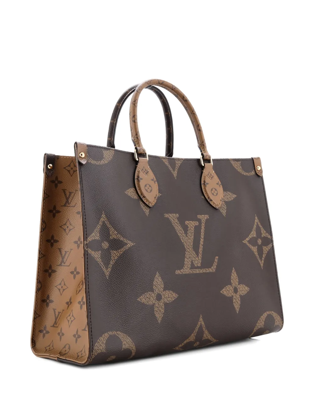 Pre-owned Louis Vuitton Onthego Reverse Monogram Giant Mm Tote Bag In Brown