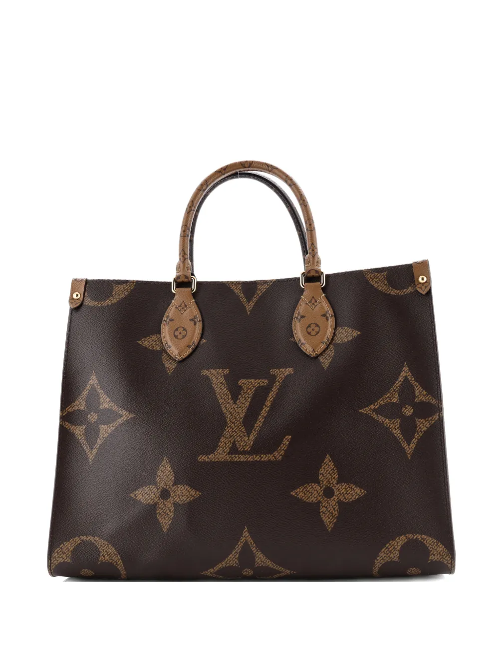 Pre-owned Louis Vuitton Onthego Reverse Monogram Giant Mm Tote Bag In Brown