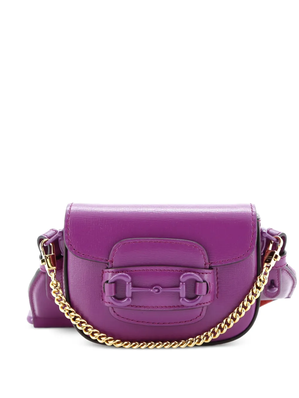 Gucci Pre-Owned Horsebit 1955 Shoulder Bag Leather Super Mini crossbody bag - Viola