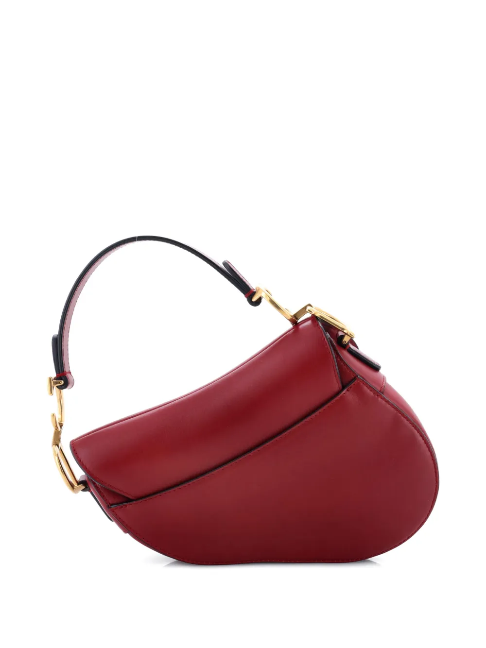 DIOR Pre-owned Saddle Handbag Leather Mini Shoulder Bag In Red