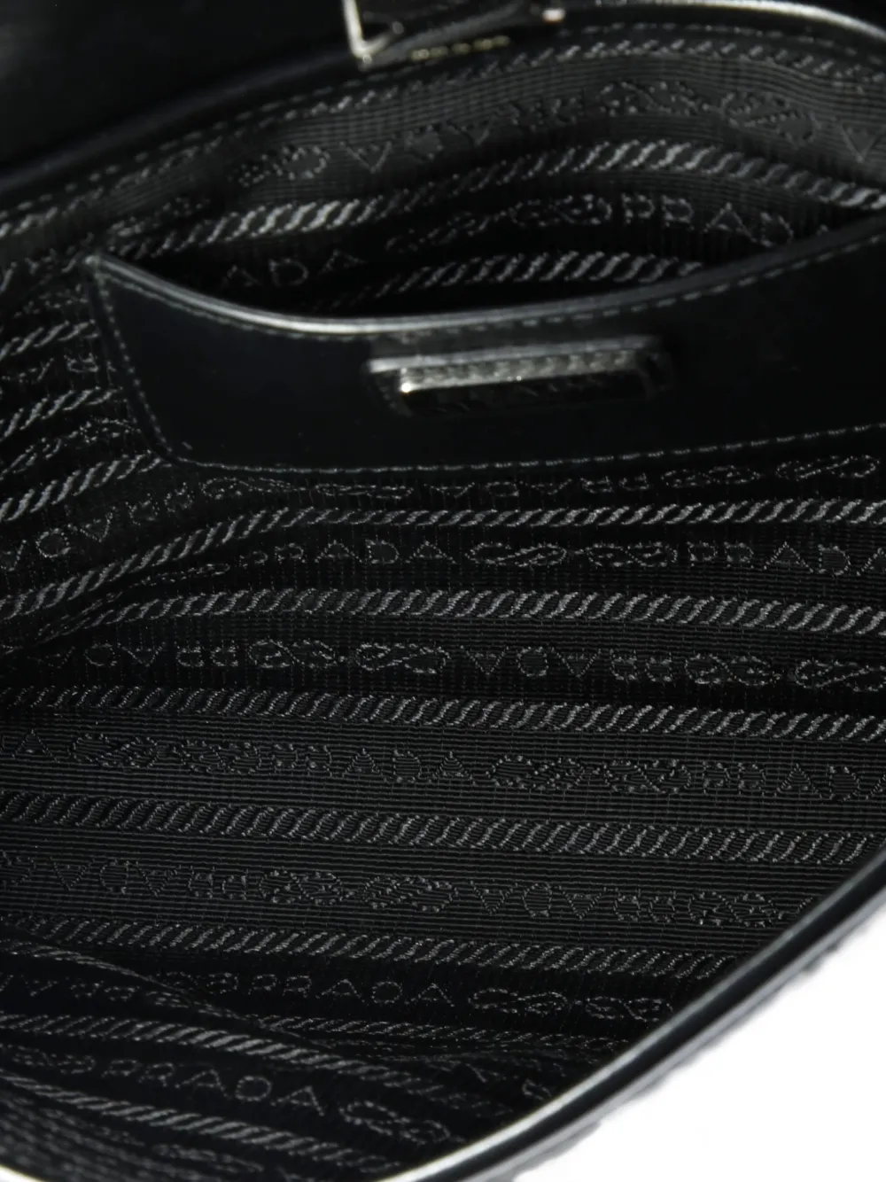 Pre-owned Prada Buckle Flap Re-nylon And Leather Small Crossbody Bag In Black