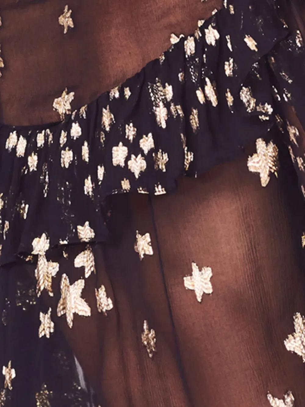 Loveshackfancy Harleigh Star-motif Ruffled Blouse In Black