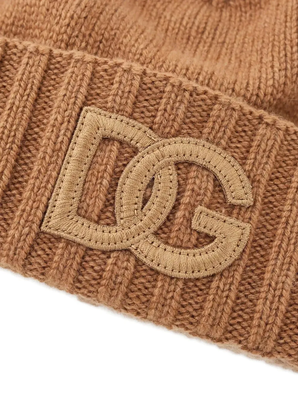Dolce & Gabbana logo ribbed beanie - Bruin