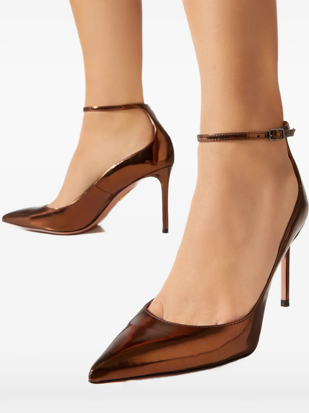 Aquazzura 85mm Love Affair Pointed Ankle Strap Pumps In Multi