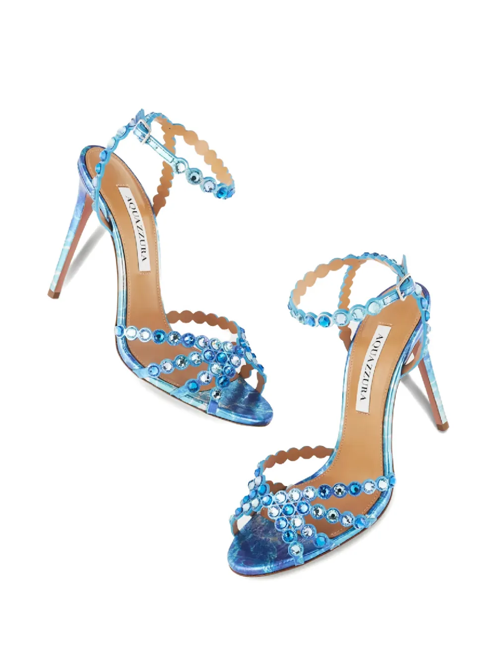 Aquazzura 105 mm Tequila stiletto sandalen verfraaid met kristallen Blauw
