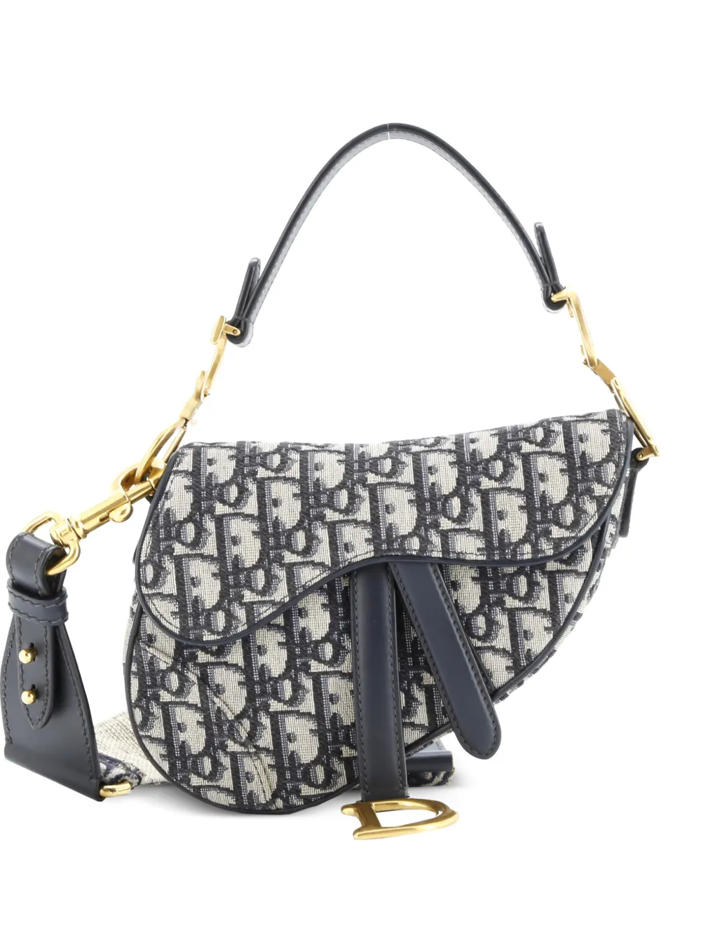 Christian Dior Pre-Owned Saddle Handbag with Strap Oblique Canvas Mini shoulder bag - Blau