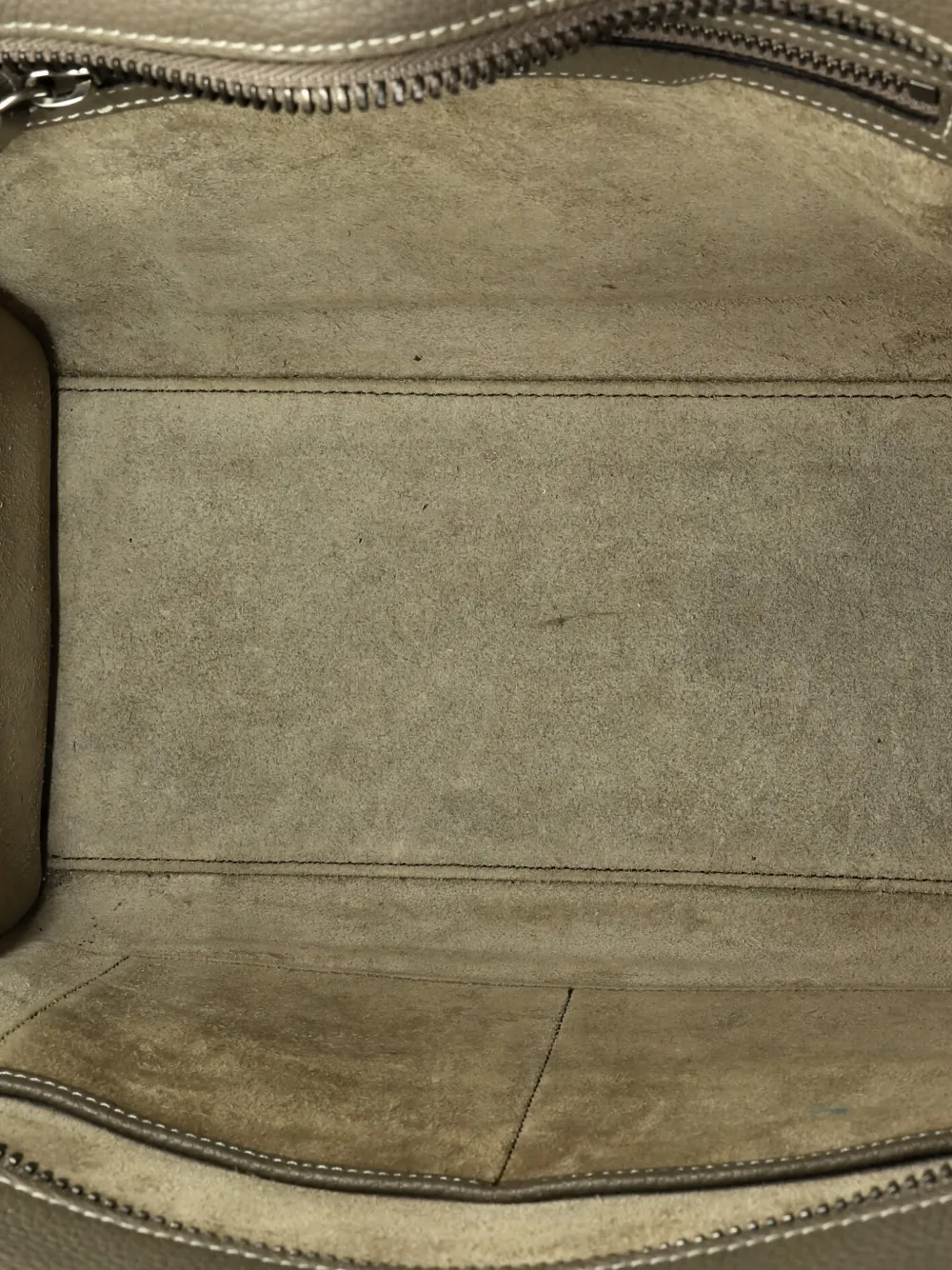 Pre-owned Celine Luggage Bag Grainy Leather Micro Tote Bag In Neutral