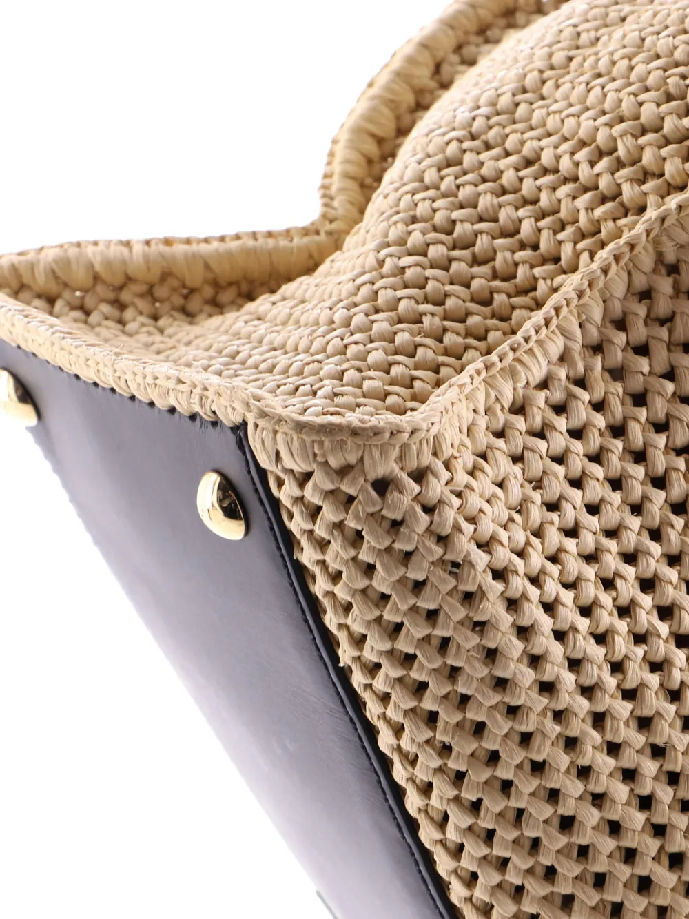 FENDI Pre-owned Peekaboo X- Raffia Medium Tote Bag In Black