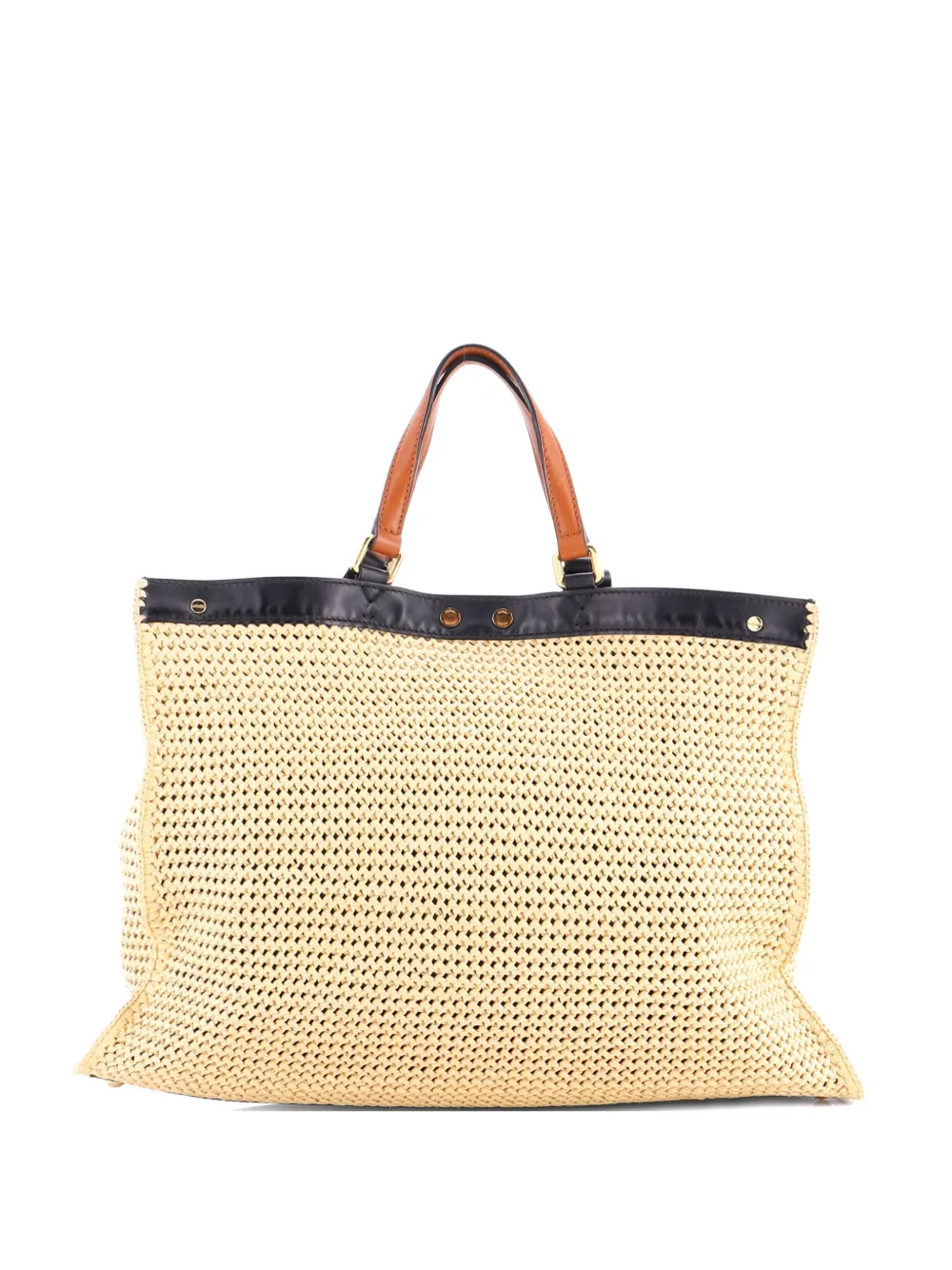 FENDI Pre-owned Peekaboo X- Raffia Medium Tote Bag In Black