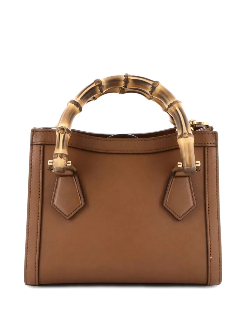 GUCCI Pre-owned Diana Nm Bamboo Handle Tote Leather Mini Crossbody Bag In Brown