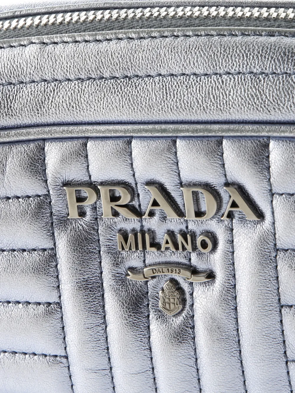 PRADA Pre-owned Camera Bag Diagramme Quilted Leather Small Crossbody Bag In Blue