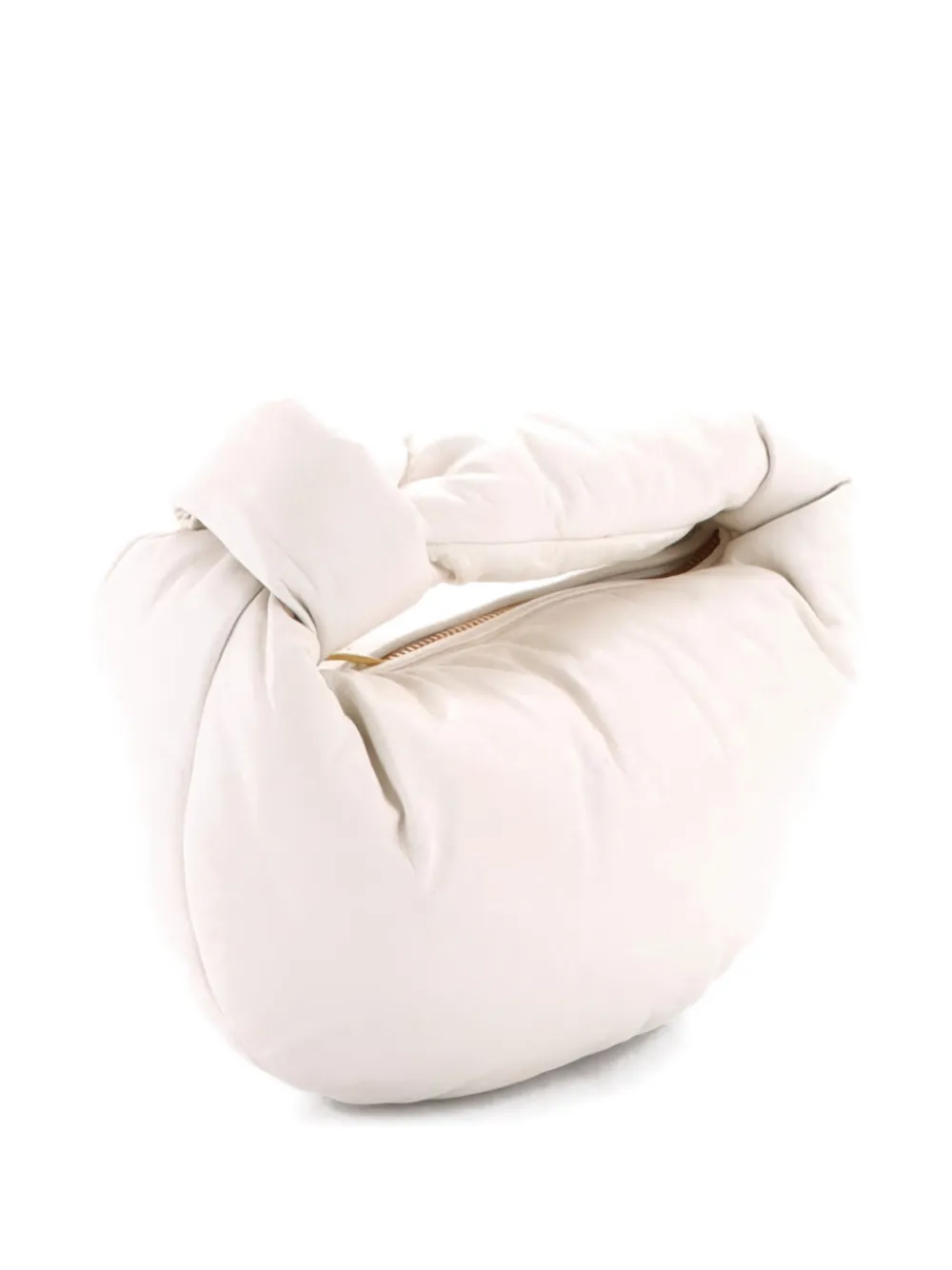 Click to view more detailed imagery on our partner's website Pre-owned Bottega Veneta Bv Jodie Puffy Leather Mini Hobo Bag In White