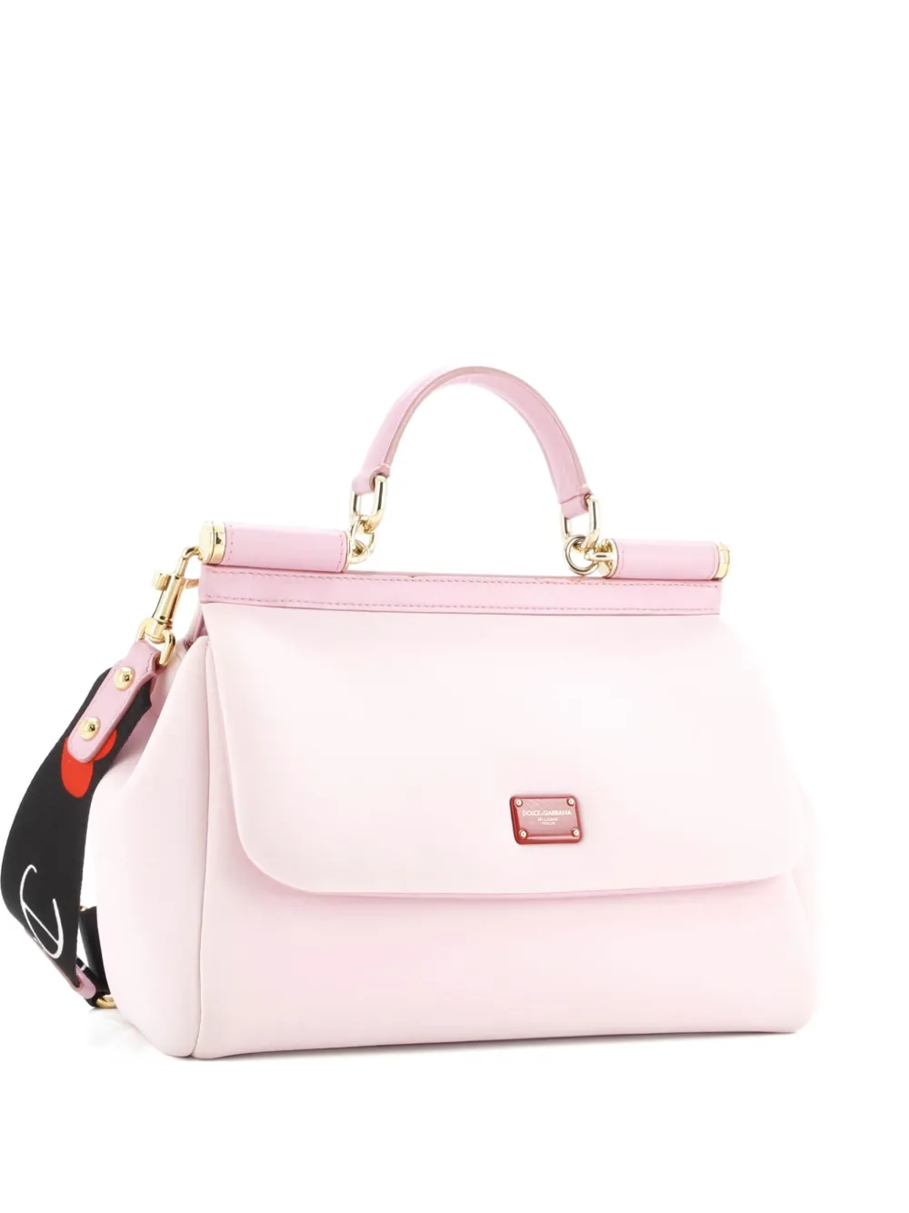 Pre-owned Dolce & Gabbana Miss Sicily Bag Neoprene Medium Satchel In Pink