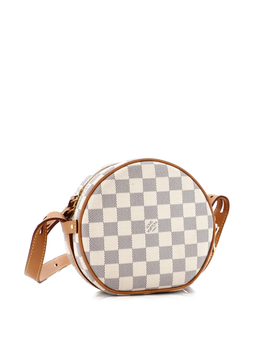 Pre-owned Louis Vuitton Boite Chapeau Souple Bag Damier Pm Crossbody Bag In White