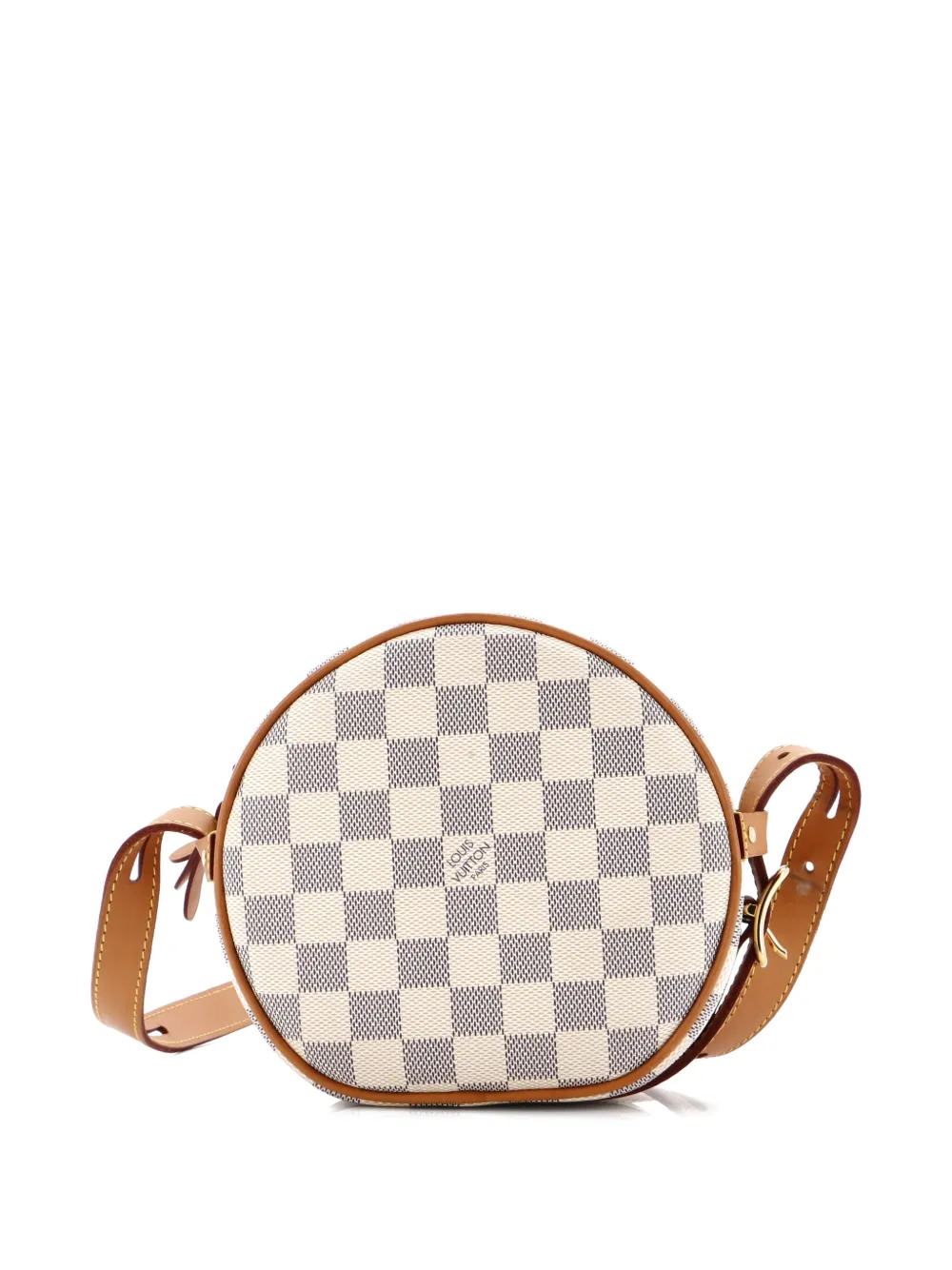 Pre-owned Louis Vuitton Boite Chapeau Souple Bag Damier Pm Crossbody Bag In White