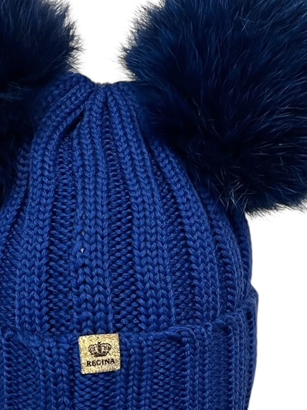 Cuffie regina pompom wool hat - Blauw