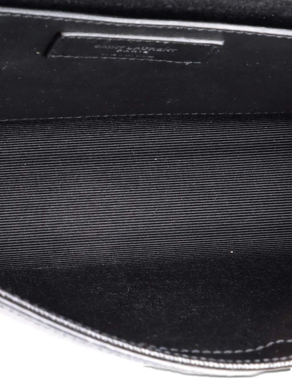 SAINT LAURENT Pre-owned Classic Monogram Tassel Grainy Leather Small Crossbody Bag In Black