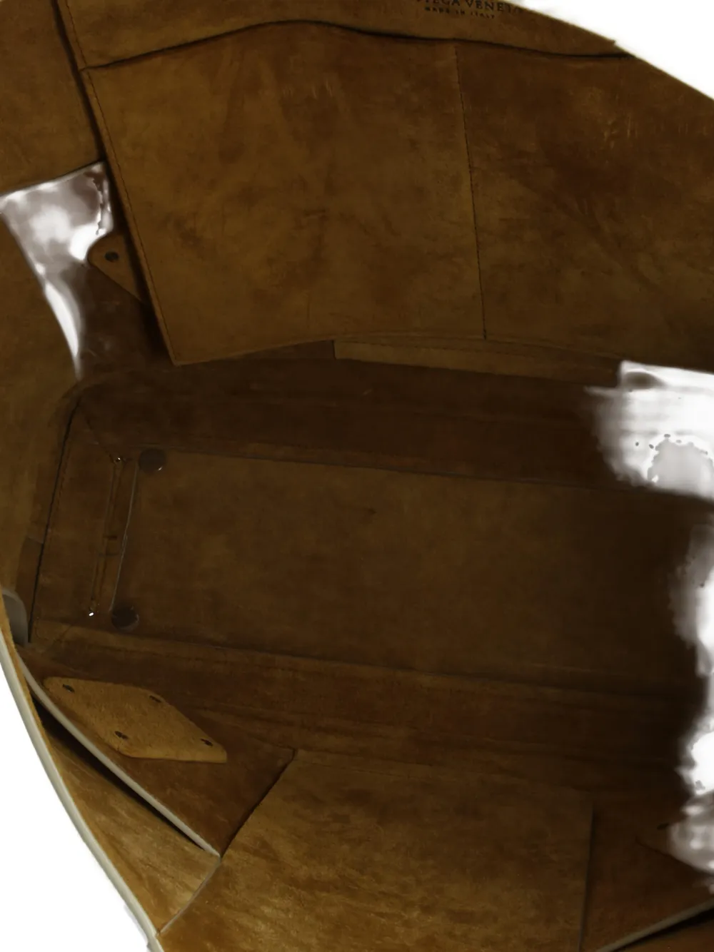 Pre-owned Bottega Veneta Arco Bag Maxi Intrecciato Leather Large Satchel In White