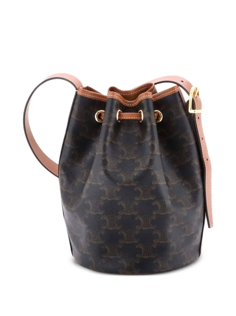 Celine Pre-Owned Drawstring Triomphe Coated Canvas Small bucket bag | Pre-Owned | Image 2