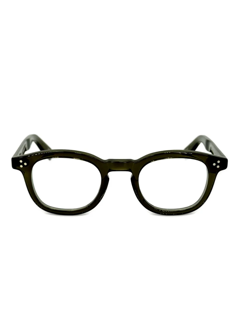 Yellows Plus LAKE dot round-frame glasses | Green | Image 1