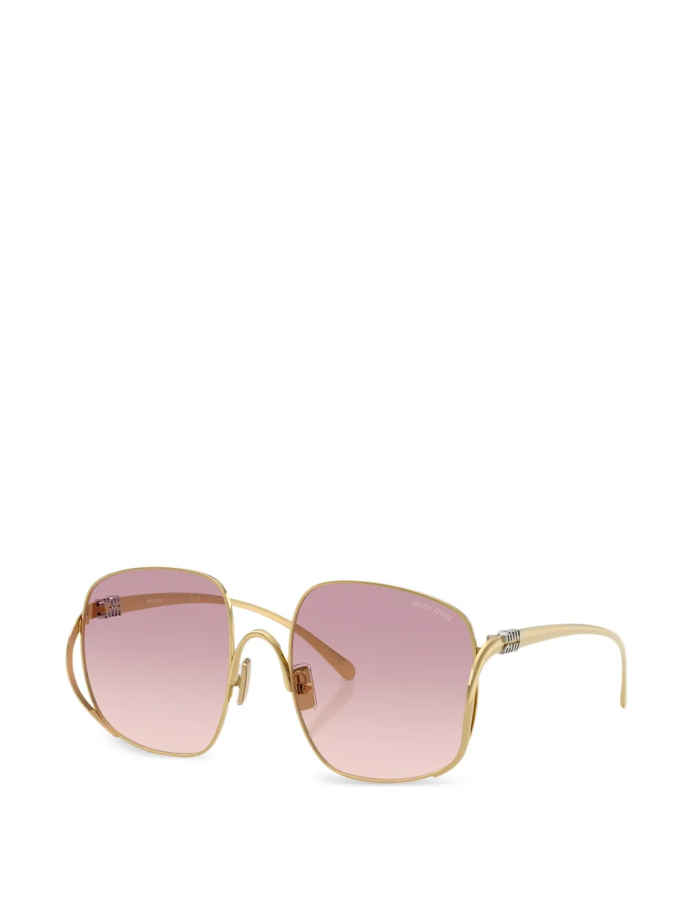 Miu Eyewear Zonnebril met vierkant montuur Goud