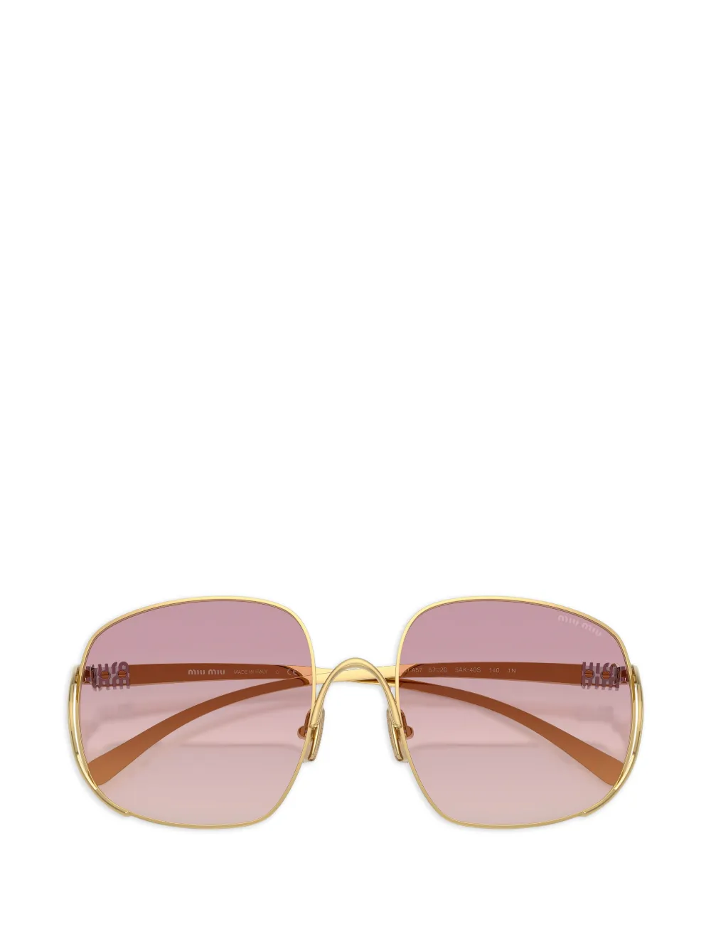 Miu Eyewear Zonnebril met vierkant montuur Goud