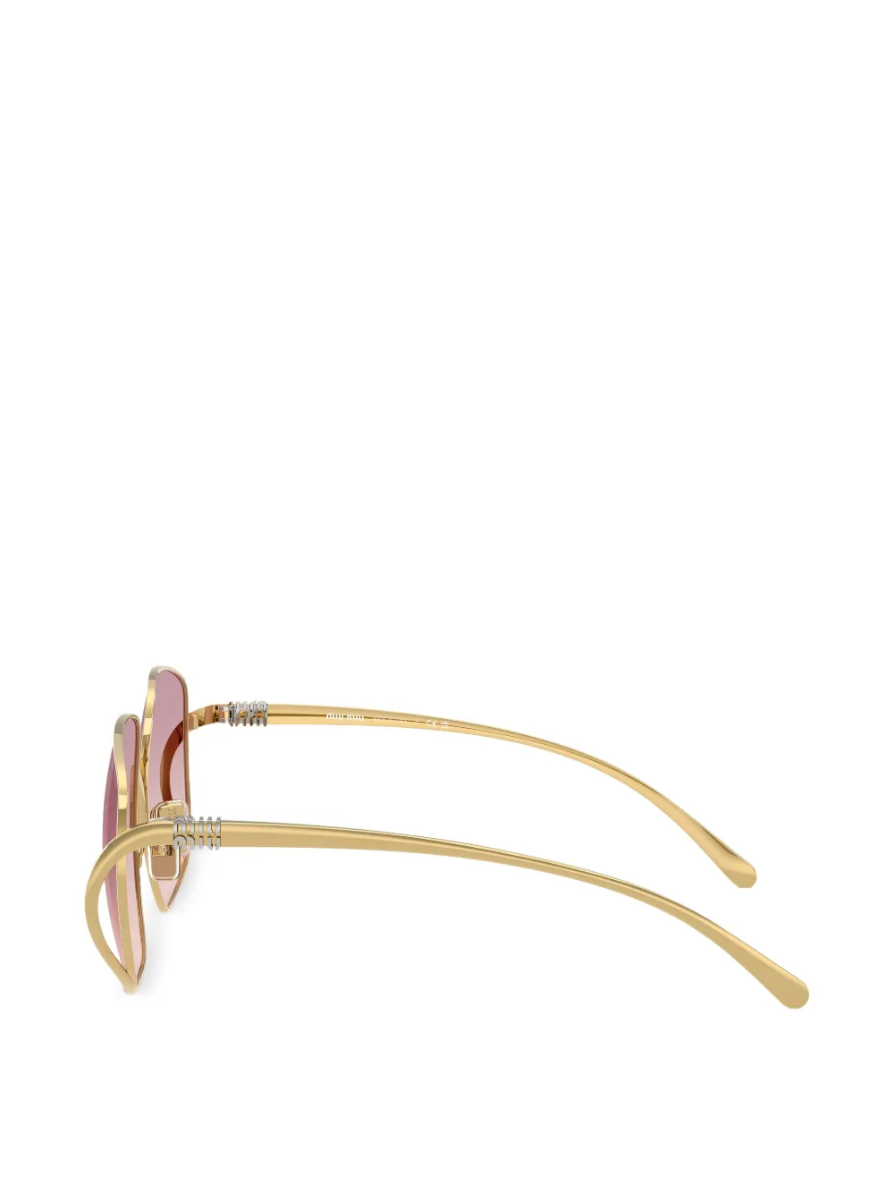 Miu Eyewear Zonnebril met vierkant montuur Goud