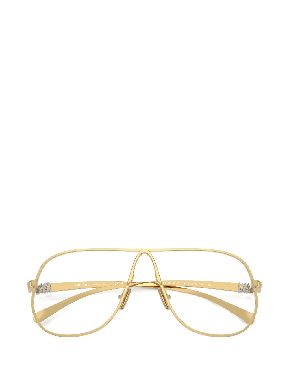 Miu Eyewear Zonnebril met piloten montuur Goud