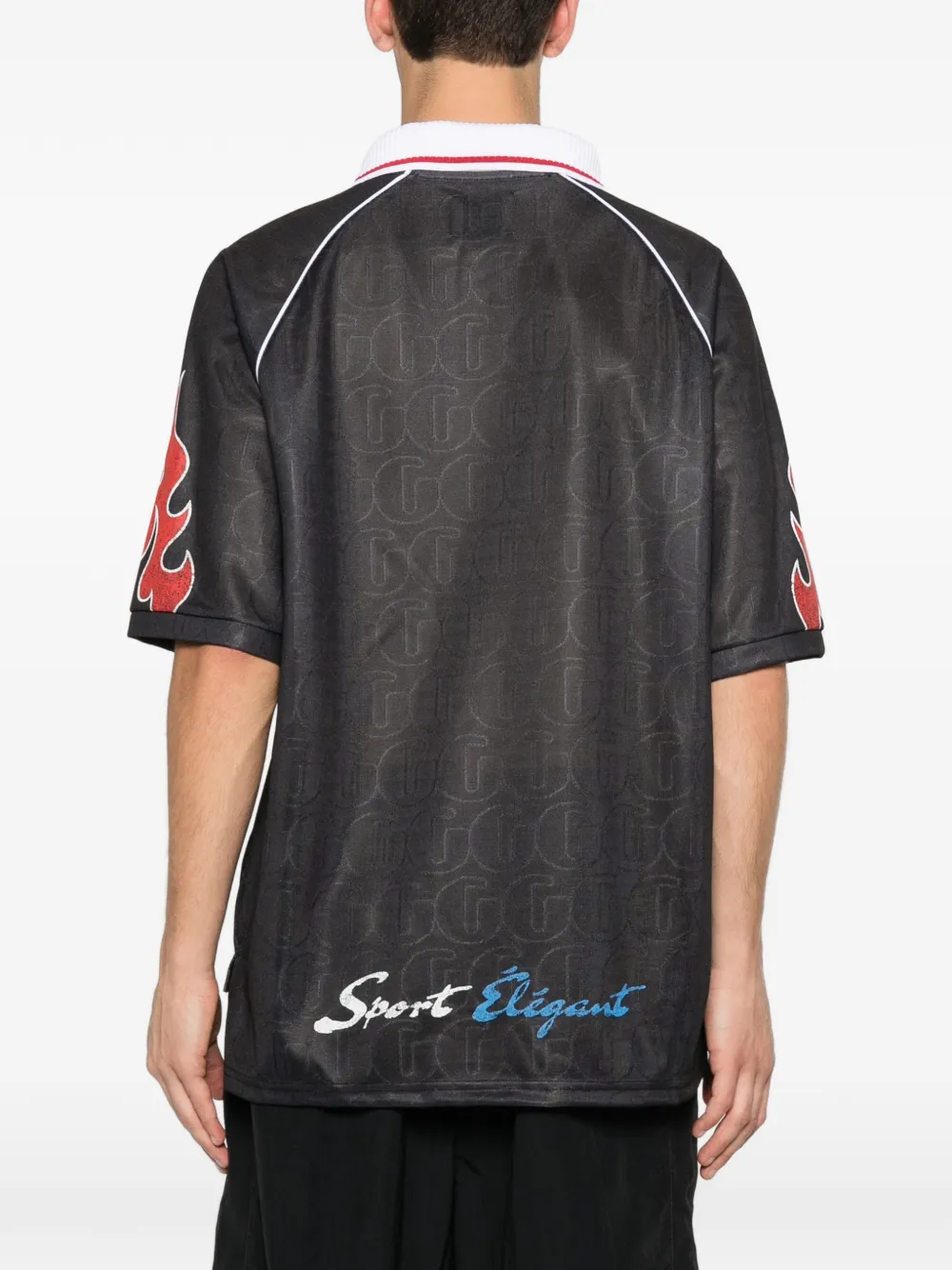 GALLERY DEPT. Japan Football poloshirt met vlammenprint Zwart