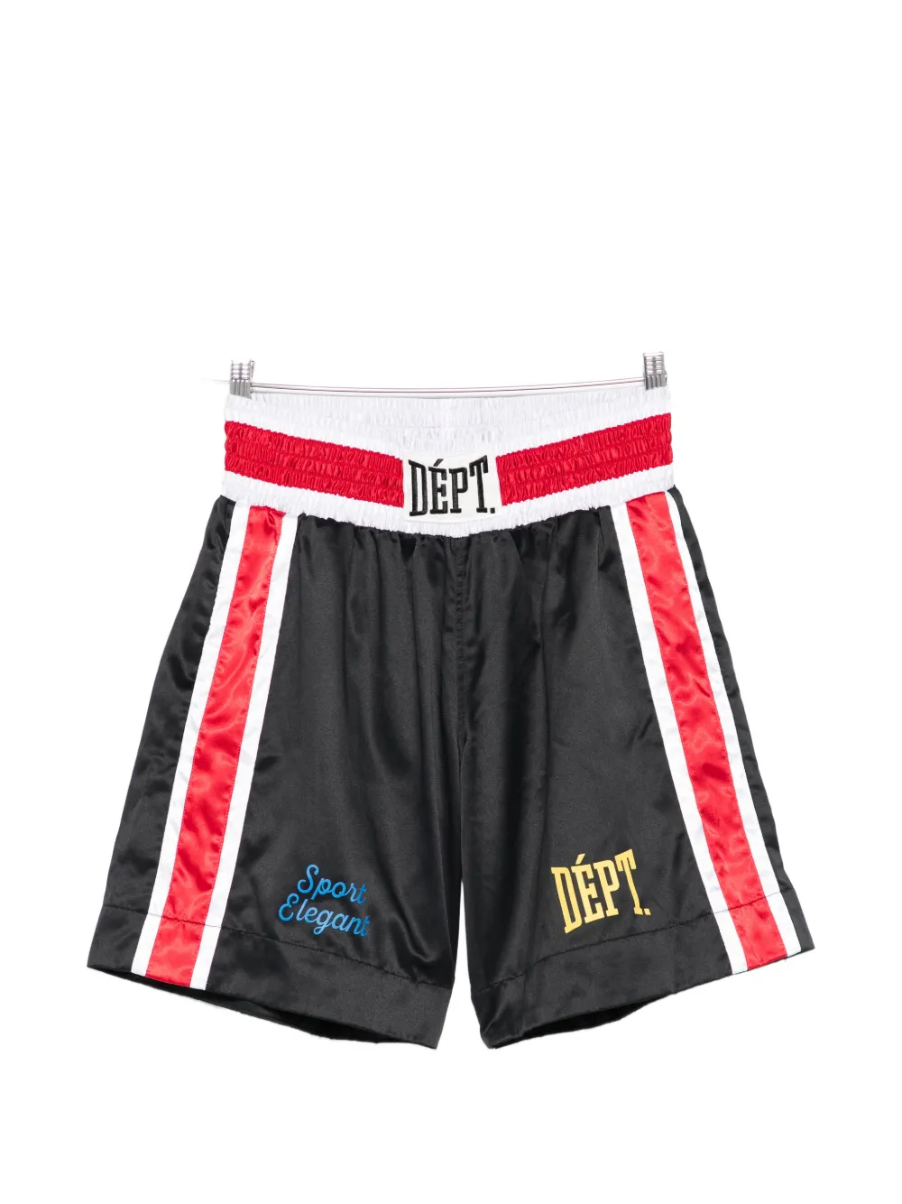 GALLERY DEPT. logo-patch side-stripe boxing shorts - Nero
