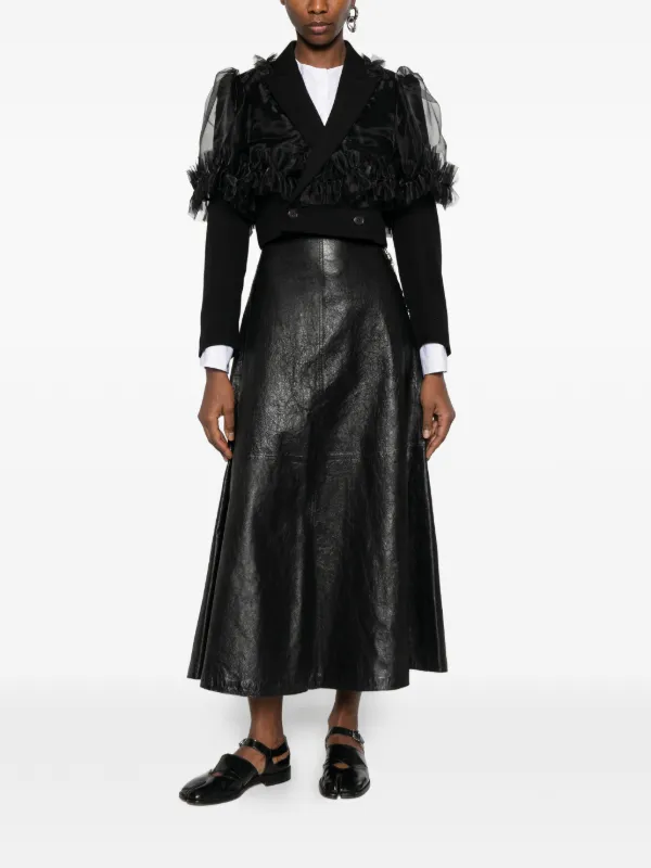 Noir Kei Ninomiya Ruffled Cropped Jacket | Black | FARFETCH
