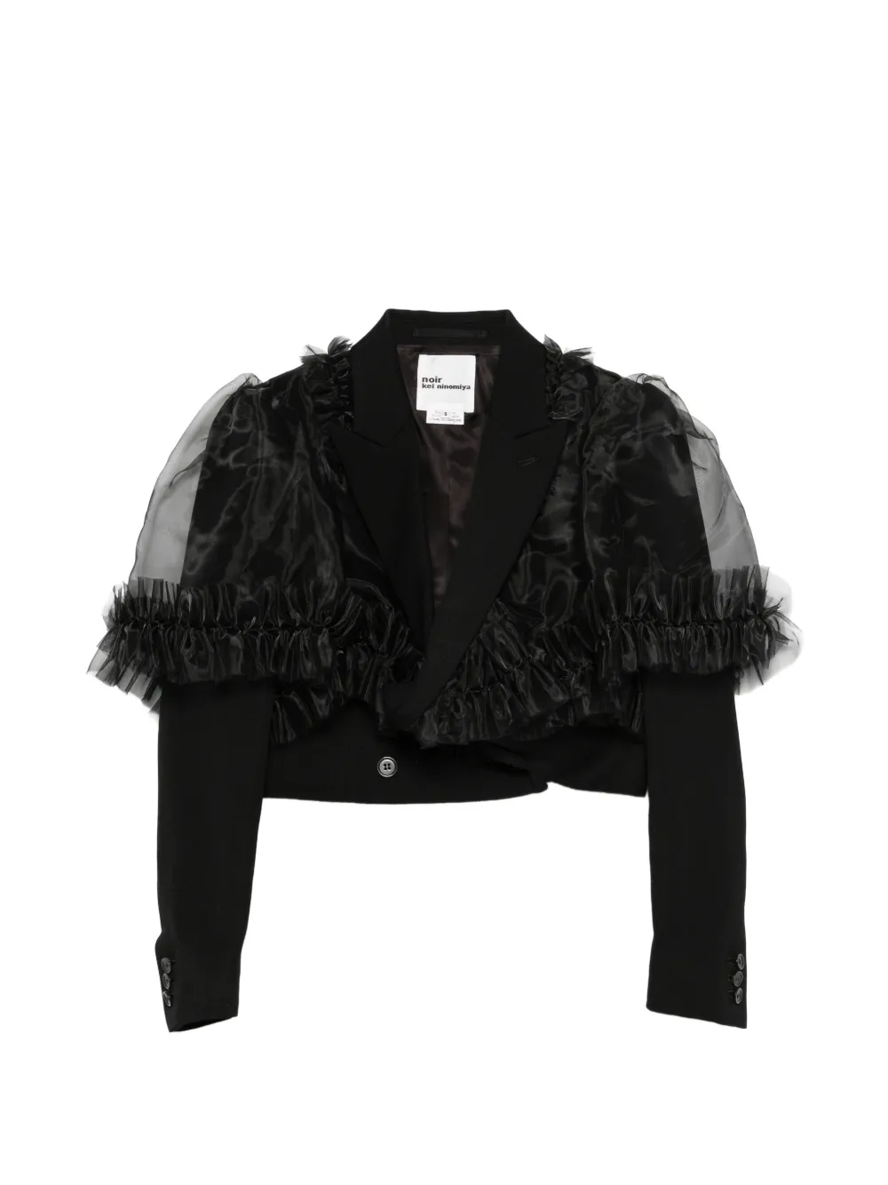 Noir Kei Ninomiya Giacca crop con ruches - Nero