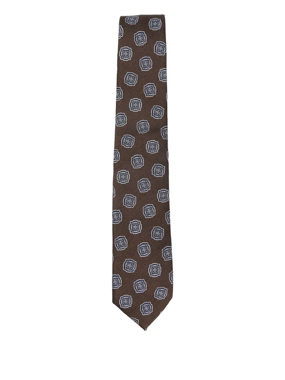 BIGI MILANO patterned silk tie - Marrone
