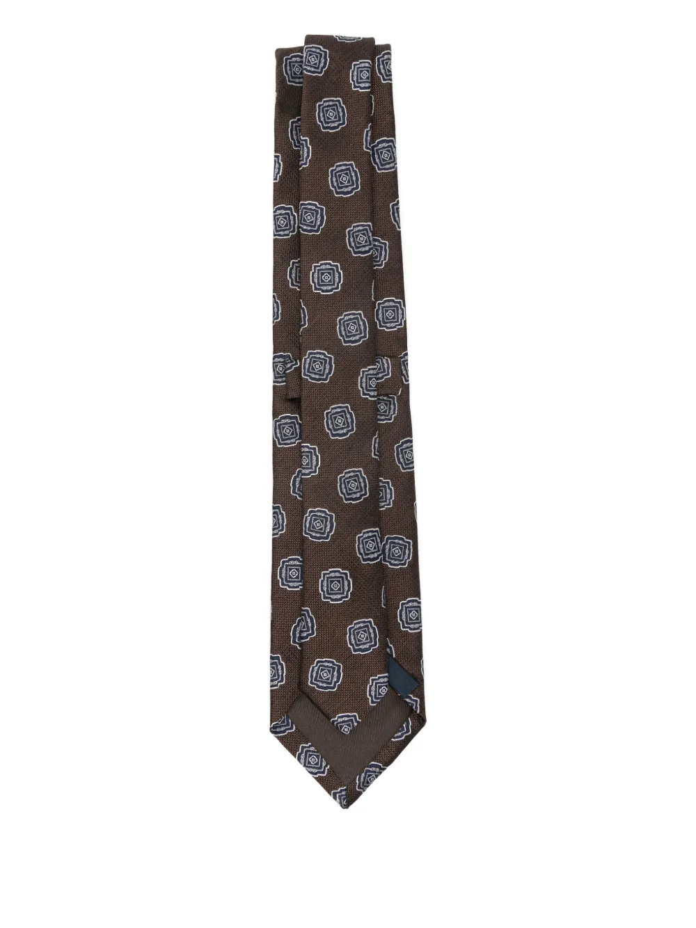 BIGI MILANO patterned silk tie - Bruin